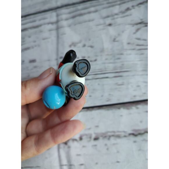 Ganz Webkinz Figurine Plastic Panda Bear Blue Bowling Ball Brown Teal Shirt - Picture 4 of 5